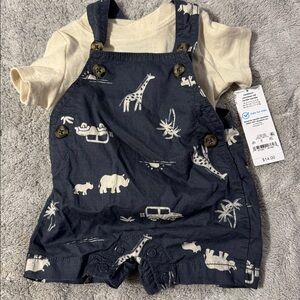 Carter's Navy and Cream Animal Print Set